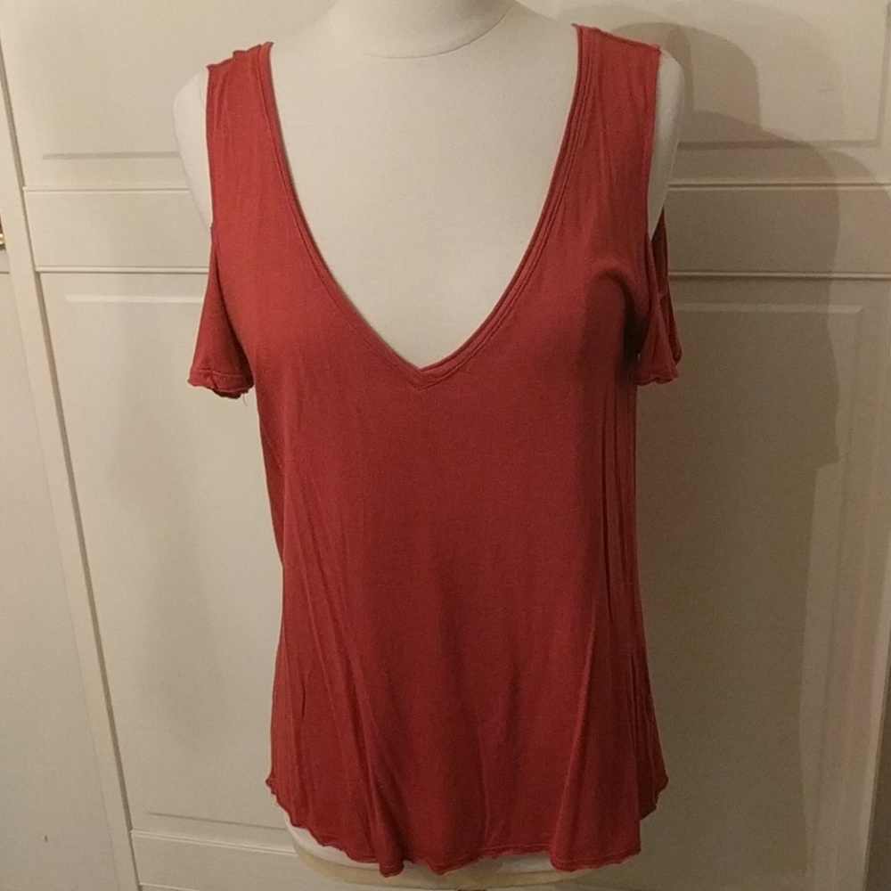 ✅Rust Burnt Orange Paprika Cold Shoulder
